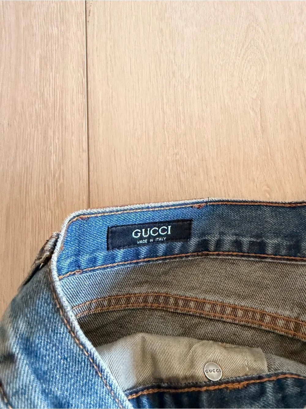Gucci Men's Dark Blue Straight-Leg Denim Jeans